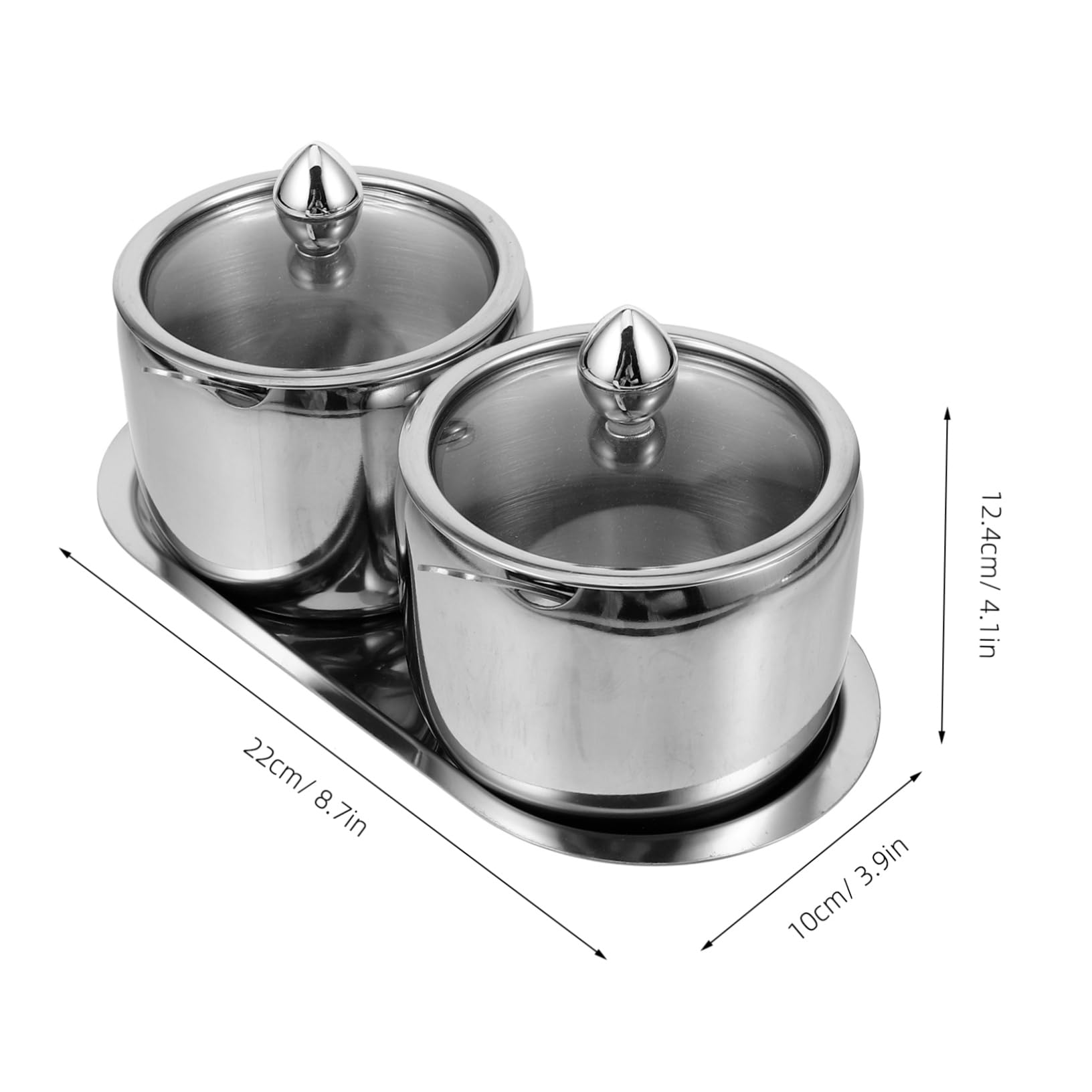 LABRIMP Contenitore per Spezie Coperchio in Vetro in Acciaio Inossidabile Set 1 Design Multifunzionale Vassoio Organizzato per Organizzare Piano Cucina