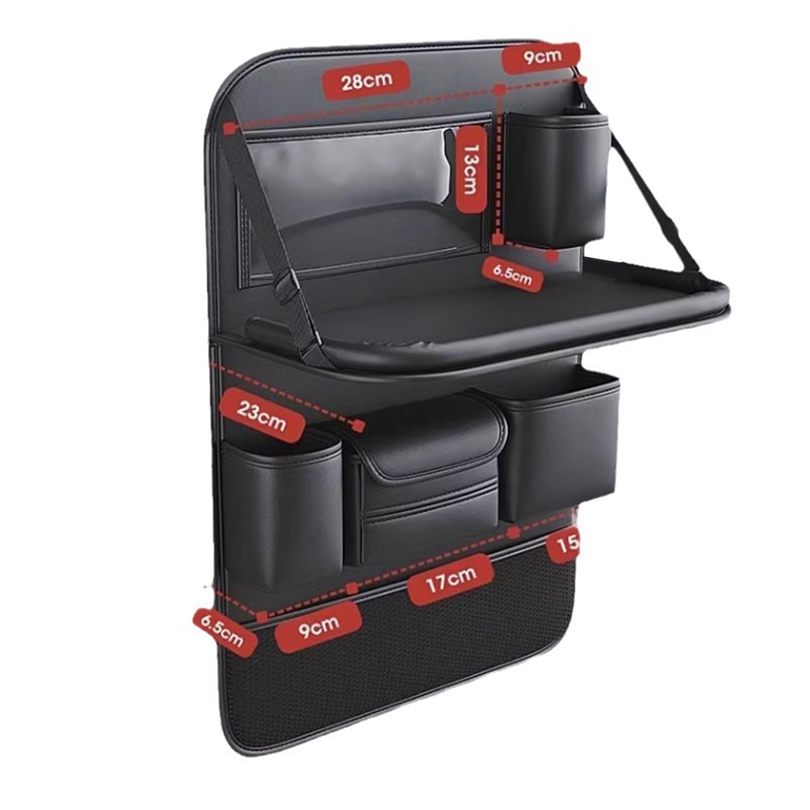 2 organizadores de coche para asiento trasero, protector de respaldo grande, organizador para asiento de coche para niños con mesa plegable, bandeja de mesa plegable, bolsa de almacenamiento para