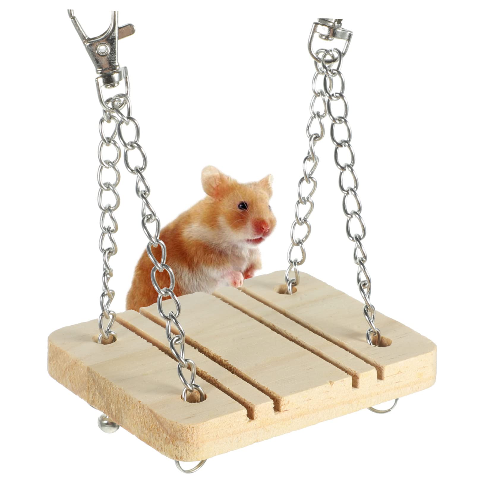 BESPORTBLE 1set Giocattolo Per Criceti Legno Set Di Giochi Masticabili Per Piccoli Animali Altalena e Dondolo Per Criceti e Conigli Giocattoli Naturali Per Masticare e Salute Fisicaconfezione