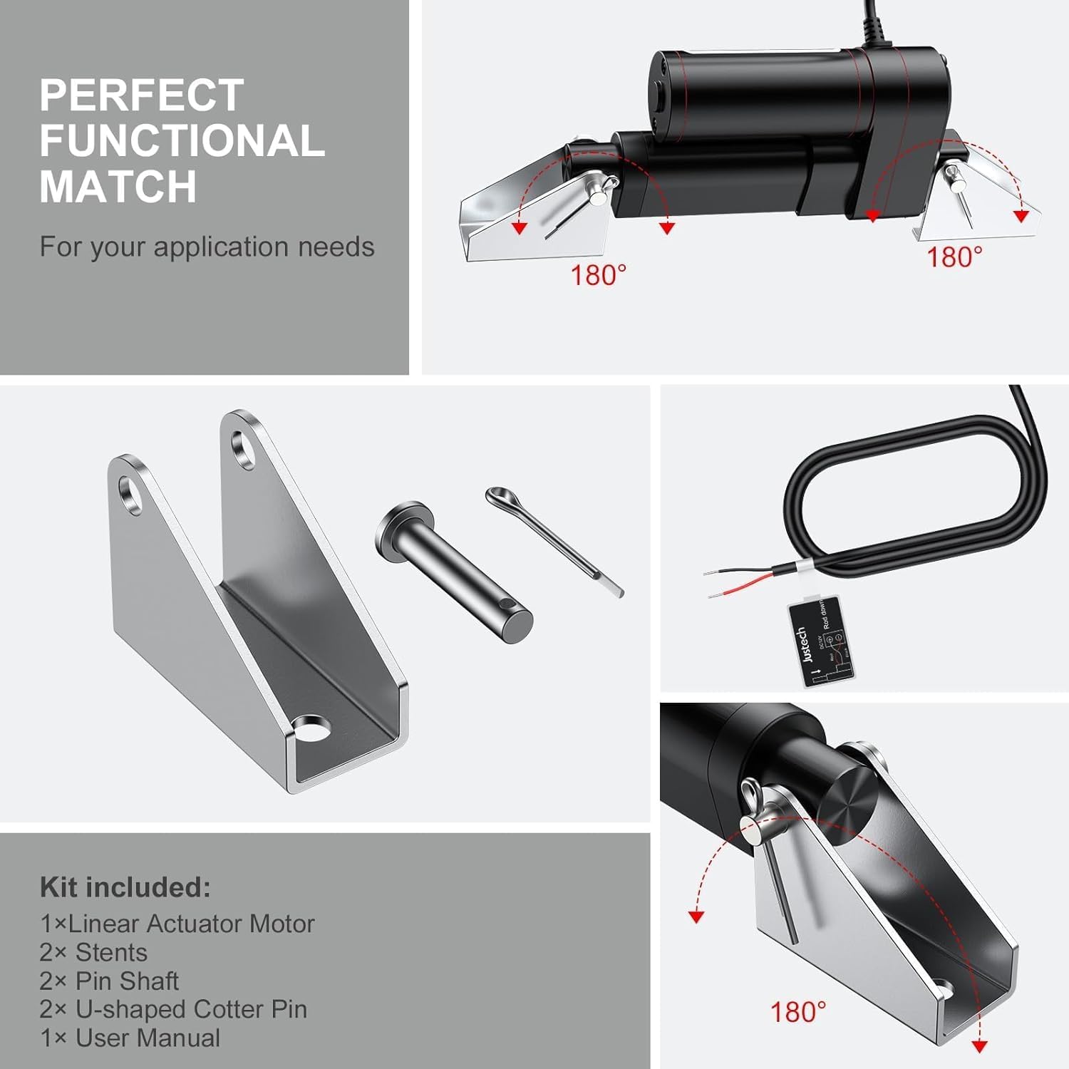 Heavy-Duty 12V Linear Actuator - 660LBS Thrust -7