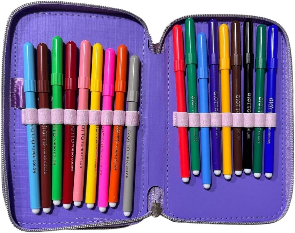PELLECCHIA 1969 |Schoolpack Zaino con Astuccio 3 Scomparti, Scuola e Tempo Libero, Bambini e Ragazzi, Multizip, Pennarelli, Pastelli, Accessori, Bambino, Bambina