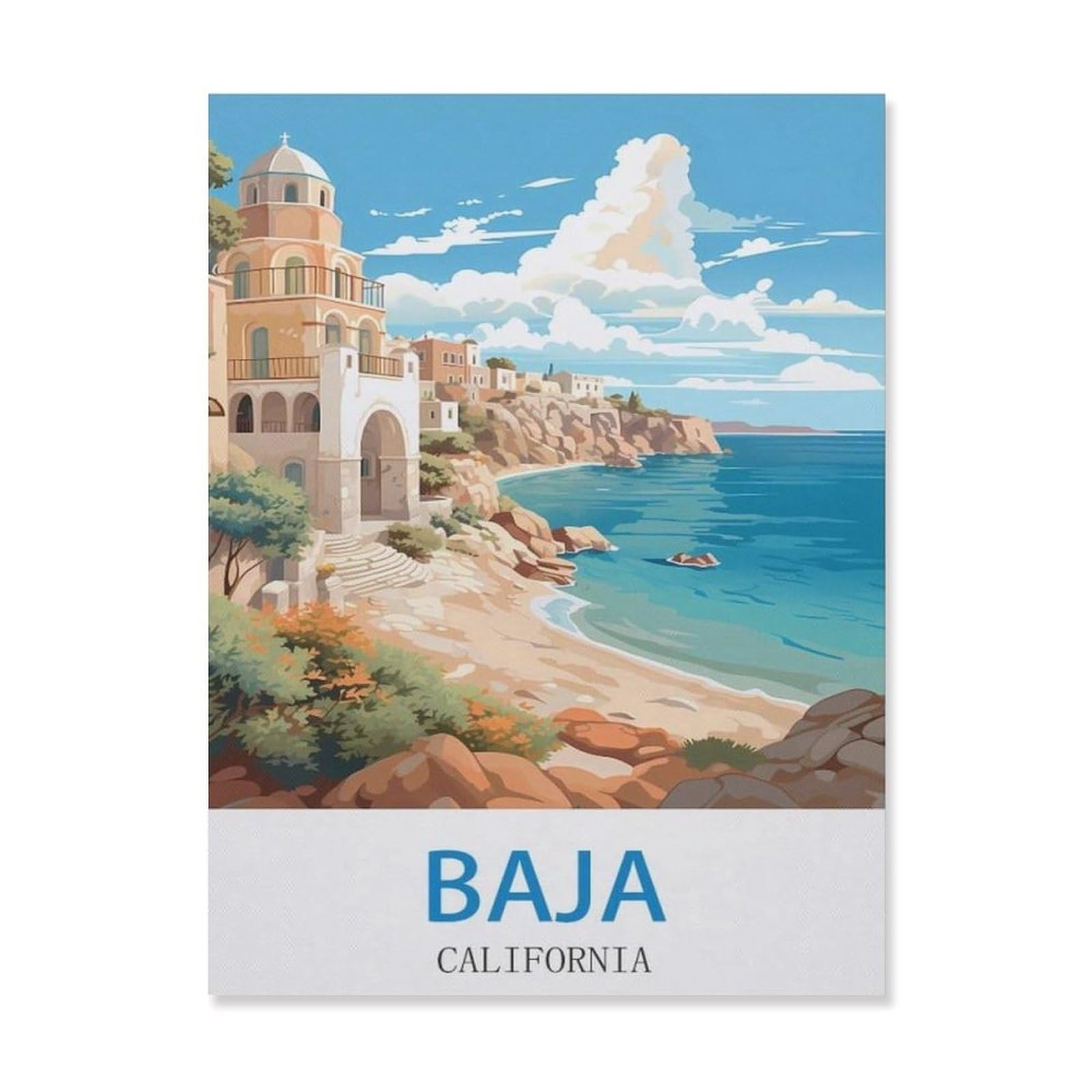 Baja California，Vintage Tin Signs Funny Metal Tin Sign Wall Art Garden House Plaque for Bathroom Kitchen Cafe Wall Halloween Christmas Decor(15x30cm）6x12 inch-EH86