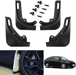 AOSK for Tesla Model Y Mud Flaps Splash Guards(Set of Four) Tesla Model Y no Need to Drill Holes 2020 2021 2022 2023