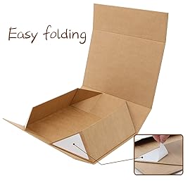Rsgift Foldable Gift Box with Lid, 11x7.8x3.5 Inches, Magnetic Closure for Men - Wedding, Birthday, Graduation Packaging