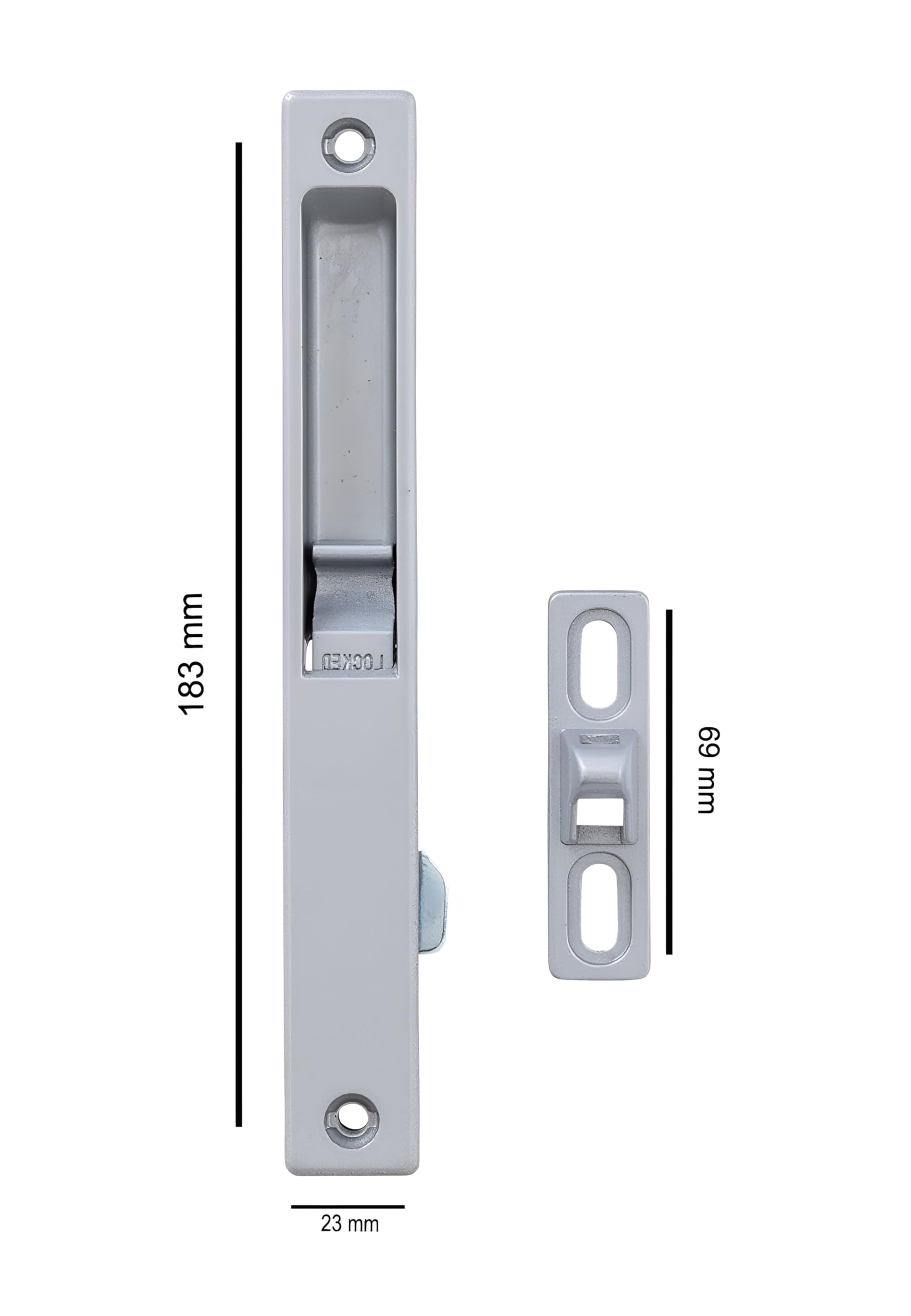 Large Size Metal Body Concealed Dead Lock for Aluminium Sliding Door & Windows Set of 1 Pair — Amazon image 2