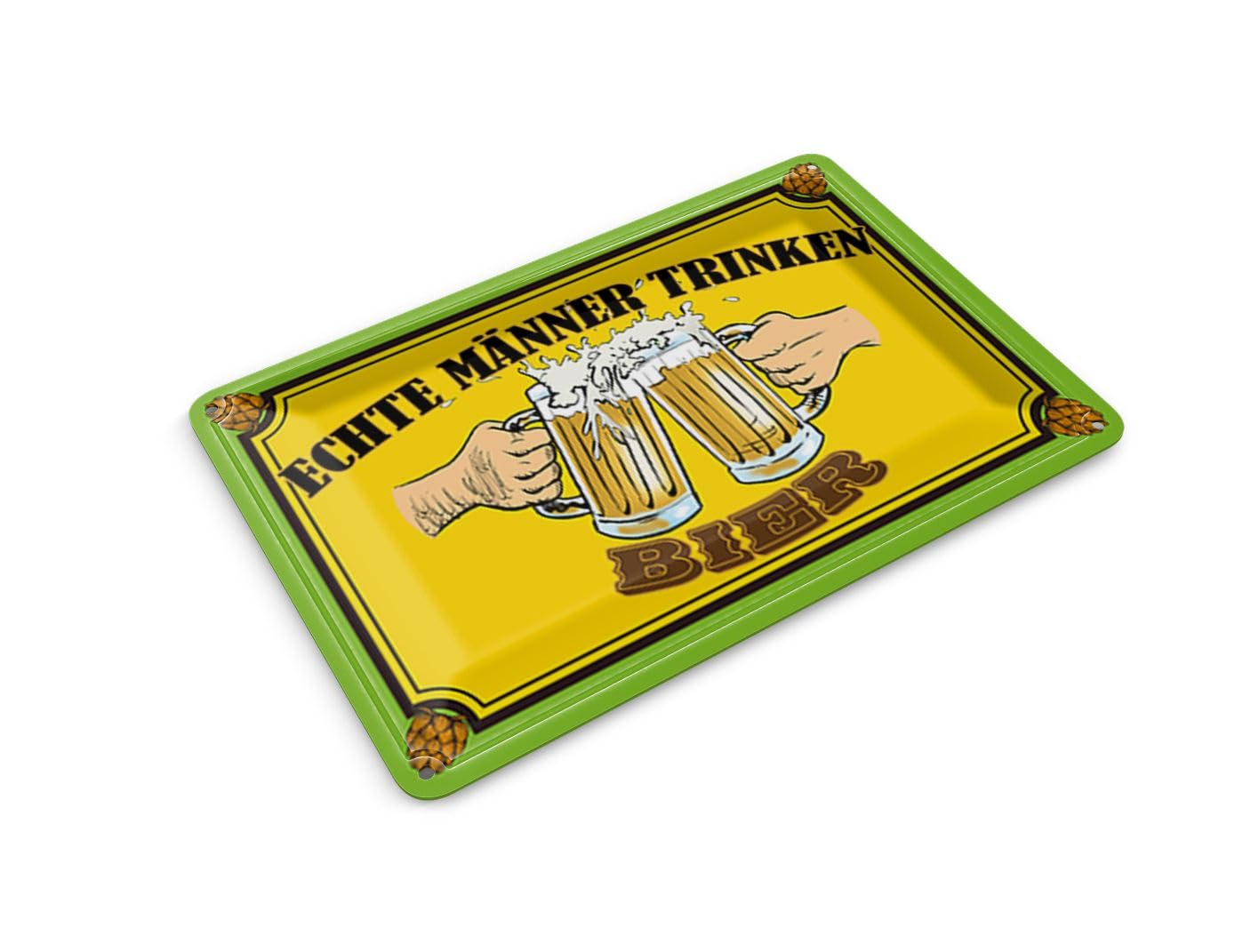 Femer Tin Postcard Alcohol 14 x 10 cm Real Men Drinking Beer Decorative Sign