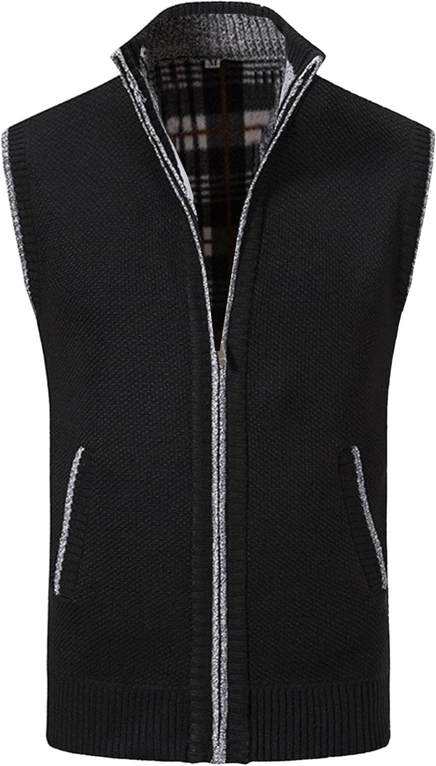 DGHM-JLMY Men's Soft Cozy Softshell Vest Full Zip Slim Fit Warm Waistcoat Hiking Outdoor Golf Sleeveless Jacket
