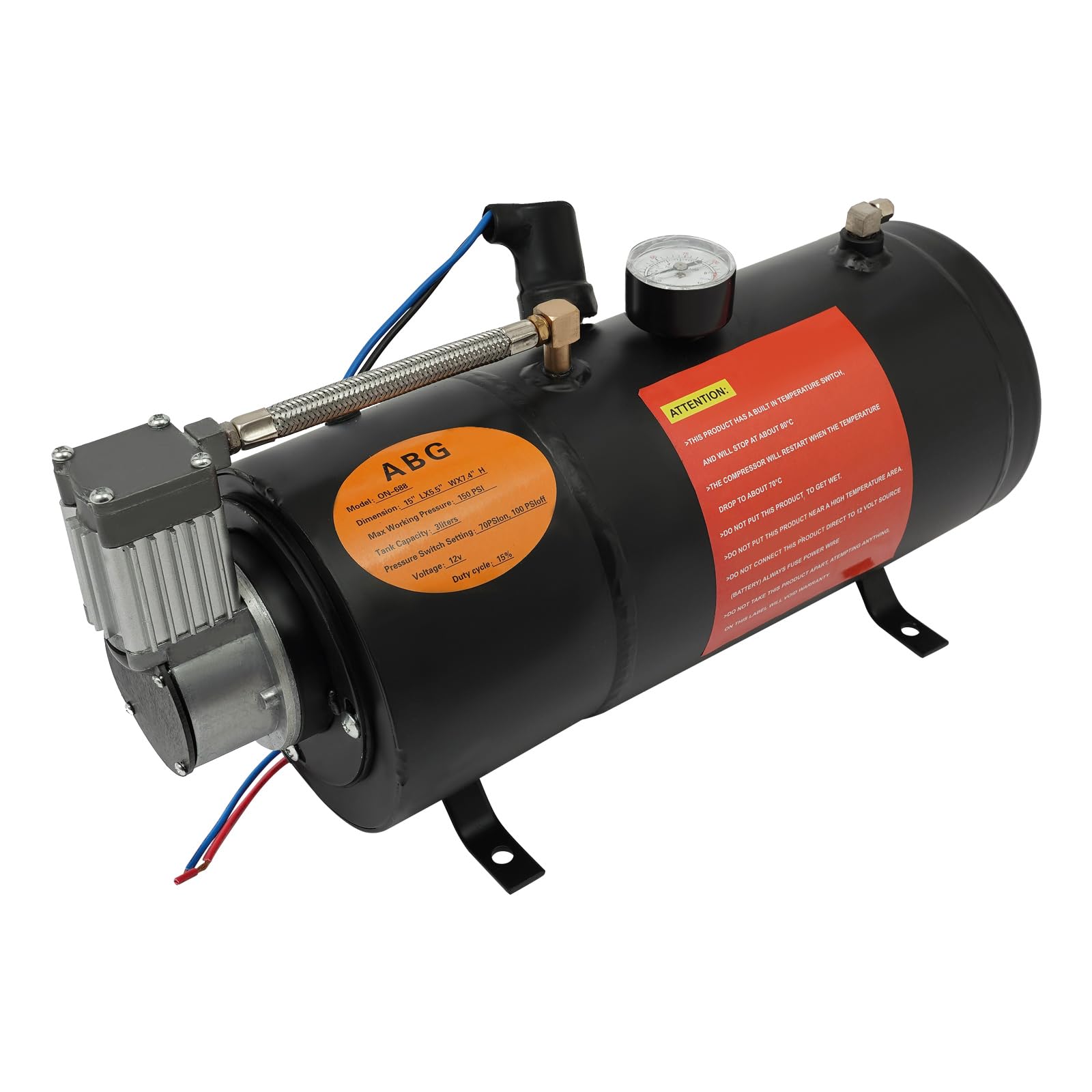 12V Luftkompressor mit Tank Lufttank Kompressor Pumpe Train Luft Hupen Kit 150PSI mit Drucklufthupe Manometer für Boote Autos automatisierte Maschinen