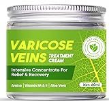 Varicose Veins Treatment for Legs, Spider Cream Relief Soothing Ointment to Improve Circulation and Relieve Swelling, Natural Herbal Extracts 60 ml