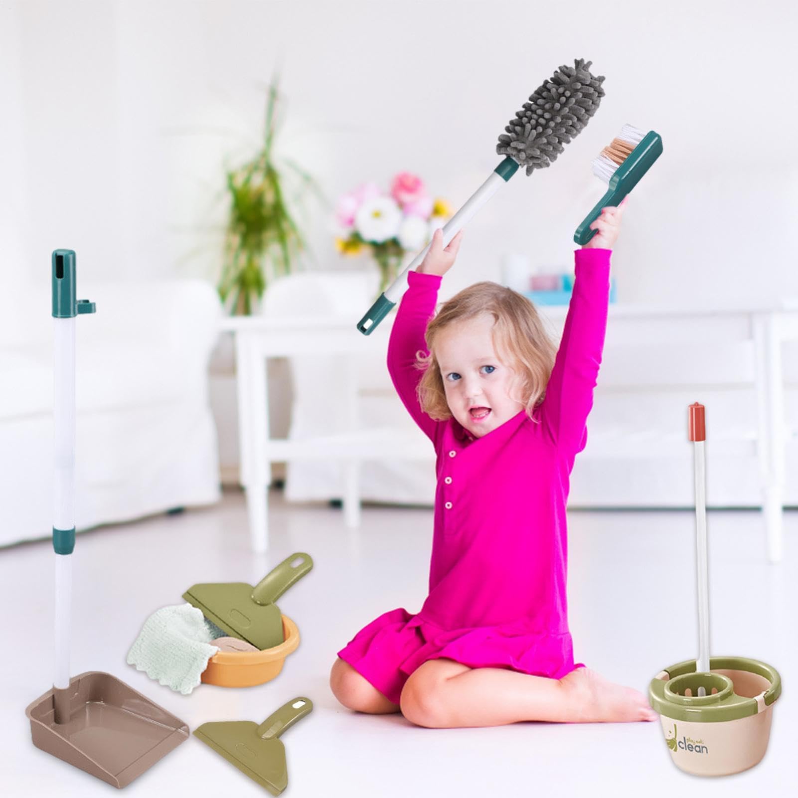 Juguetes De Limpieza Para Niños Pequeños - Juego De Herramientas De Limpieza Desmontables Para Juegos De Simulación | Juguetes De Limpieza Para Niños Pequeños, Flexibles, Flexibles Y Multifuncionales,