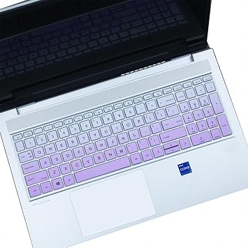 Silicone Keyboard Cover Skin Compatible for 15.6 inch HP ProBook 450 G8 G9 G10, HP ProBook 455 G8 G9 G10, HP Probook 650 G8 G9, 15.6" ProBook Laptop Keyboard Protective Accessories Purple Ombre