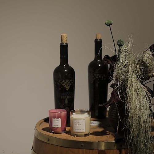 Miniatura 9 de CandMak Tarros para velas, paquete de 15 recipientes de vidrio vacíos de 9 onzas, tarros a granel con tapas transparentes para hacer velas (gris