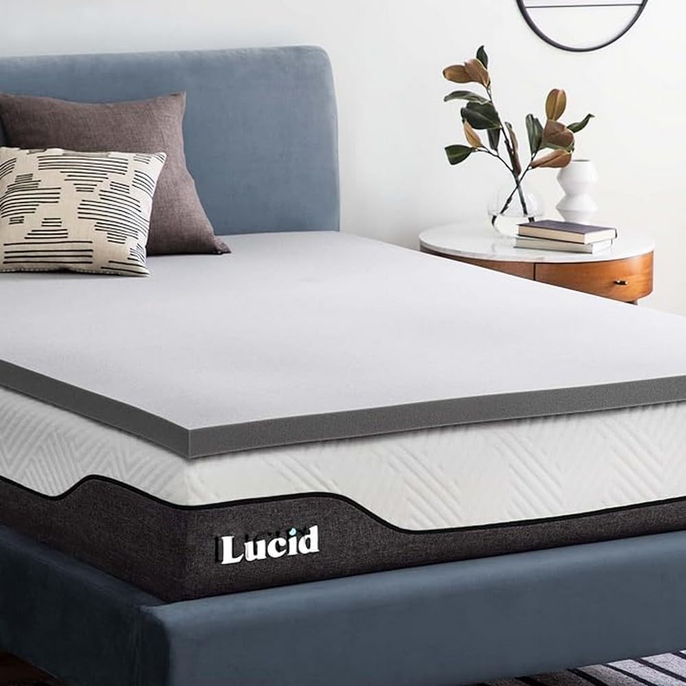 LUCID Memory Foam Matrastopper 90x200cm met bamboehoutskool, 7,5 cm