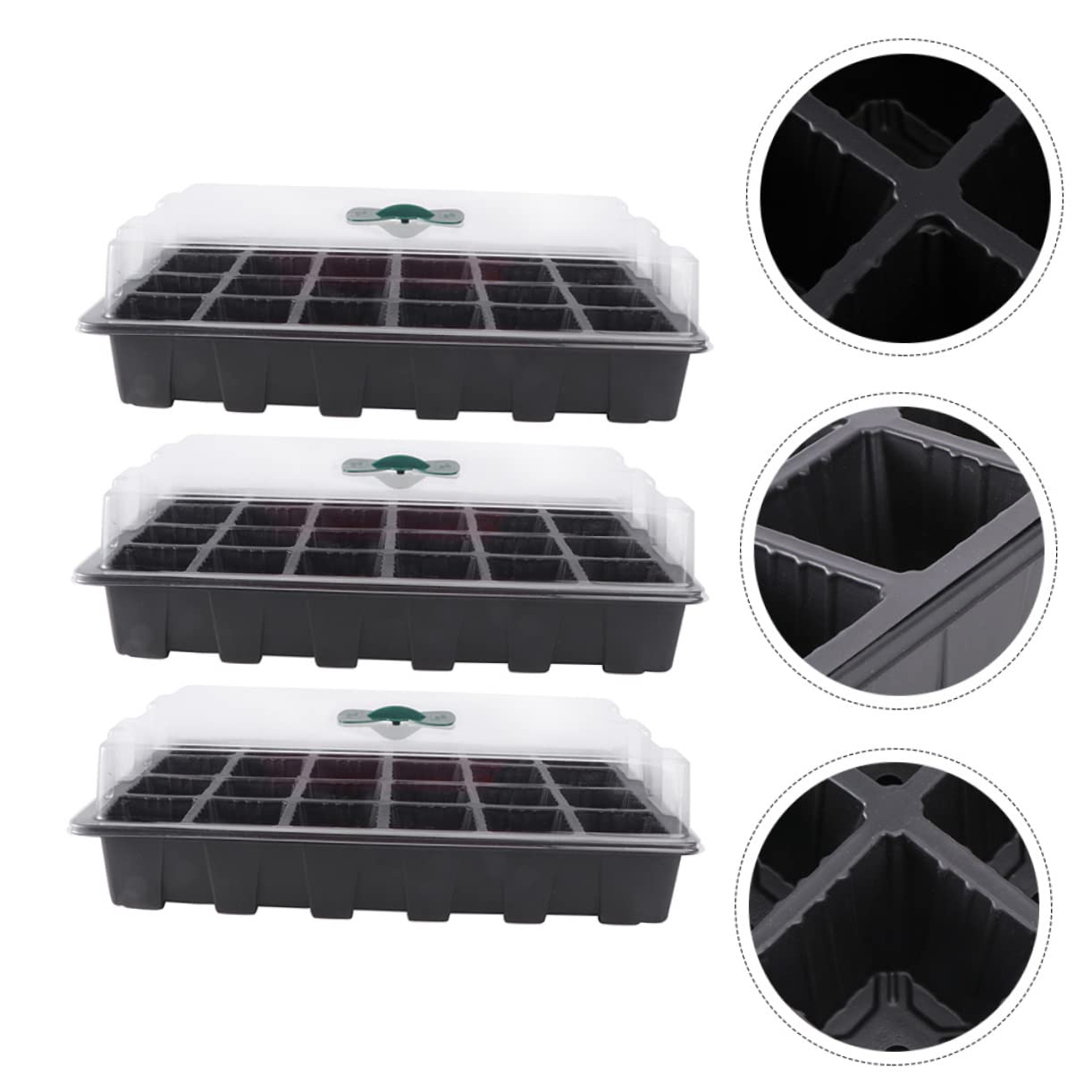 HEMOTON 3juegos Bandejas para Plántulas de Caja de Germinación para Cultivo Jardín Accesorio de Jardinería para Hortalizas