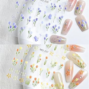 Amazon.co.jp: DUOLEIMI ネイルシール 花 チューリップ ネイル