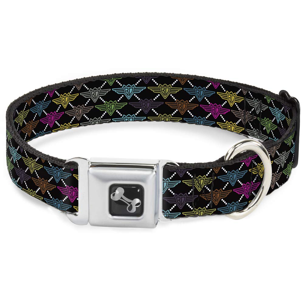 Collier de chien Buckle Down BD monogramme noir pour les balades et l'éducation