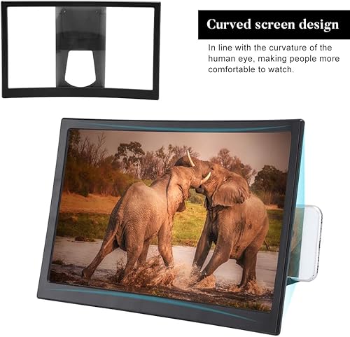 Miniatura 2 de Lupa de pantalla curvada 3D de 12 pulgadas, HD para video, película, teléfono inteligente, amplificador de pantalla, proyector de soporte de