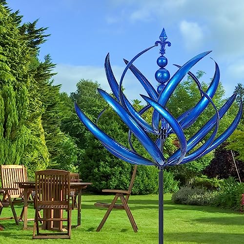 Windrad Für Draußen - Garten Windspiele Harlow Wind Spinner Rotator Metall Wind Spinner Buntes Windrad Für Den Garten Wetterfest Garten Windspiele Metall Wind Spinner Windmühle Blumenstecker Kinetisch – Bild 4