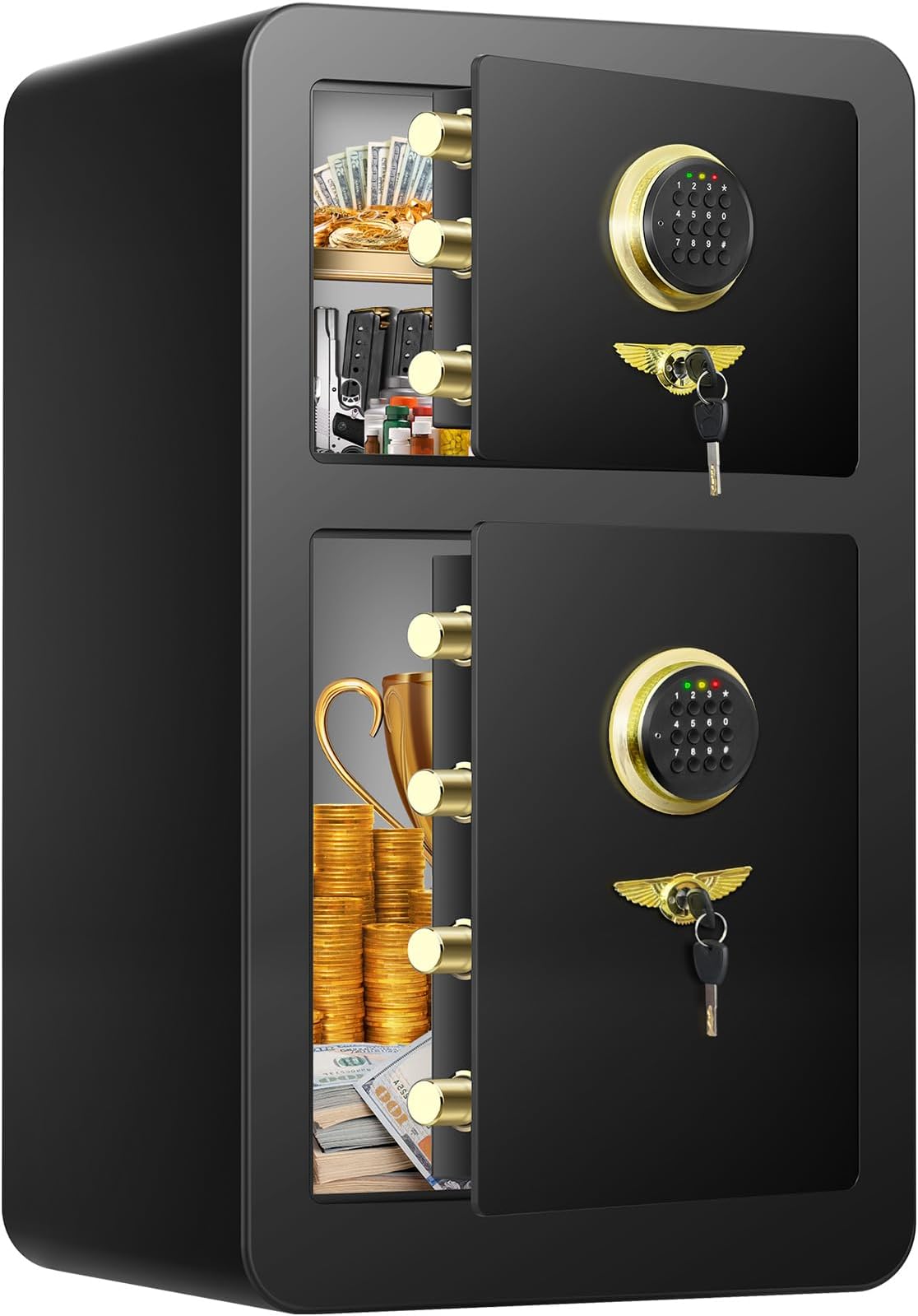 [𝟐𝟎𝟐𝟒 𝐍𝐞𝐰] 4.5 Cu Ft Extra Large Home Safe with [DOUBLE DOORS], Anti-Theft Steel Security Safe with Digital Electronic Keypad, Document Safe for Home Business Office USE