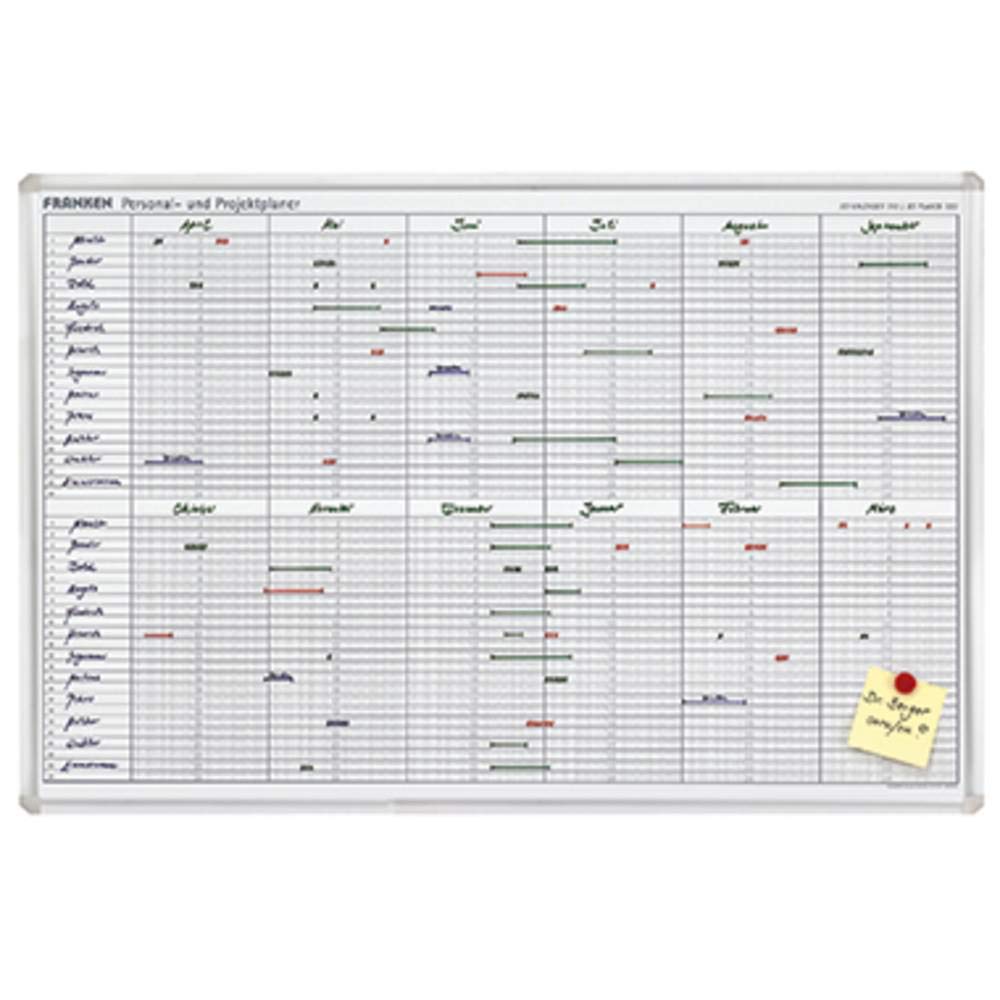 Franken JK710 - Pizarra con calendario semanal (12 meses, 60 x 90 cm)