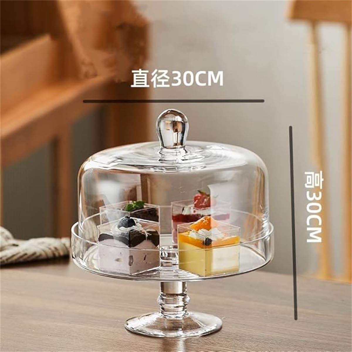 Amazon｜PpzhenN ガラスドーム ケーキスタンド 蓋付 ヨーロッパの