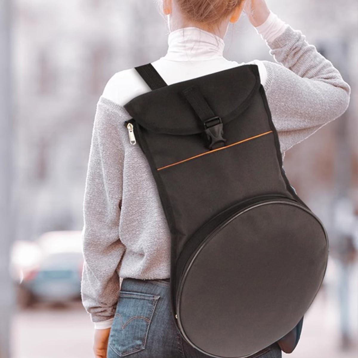 Zaino Porta Batteria Custodia per Bacchette e Supporto per Pad, Ampio Spazio di Magazzinaggio e Design Comodo per Musicisti in Movimento
