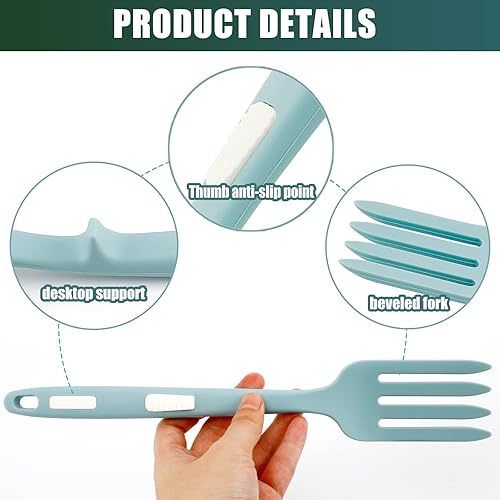 Miniatura 2 de 2 tenedores flexibles de silicona, resistentes al calor, aptos para lavavajillas, tenedor de cocina, tenedor antiadherente para hornear y mezclar