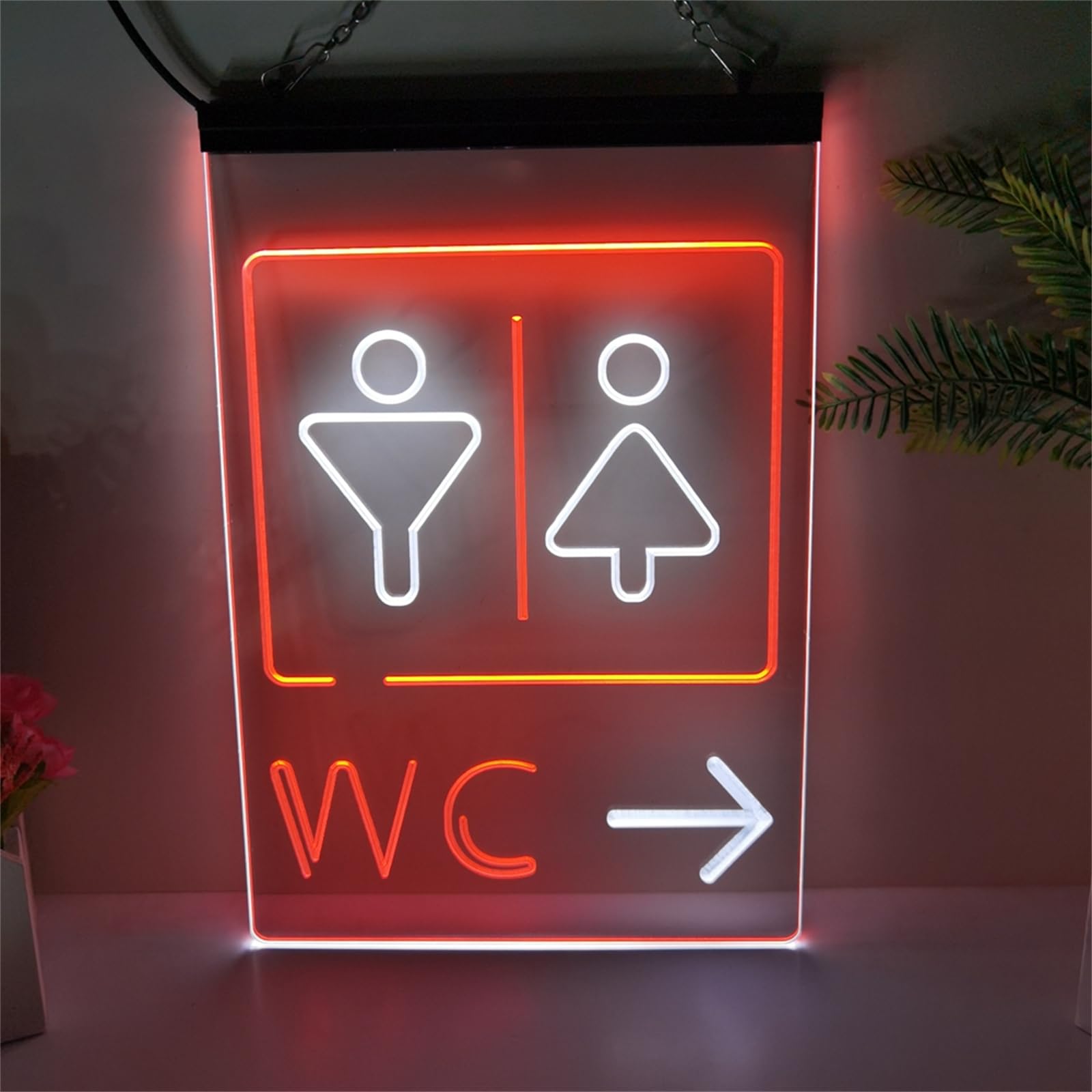 REWIS WC Arrow Point to Right LED Neon Signs