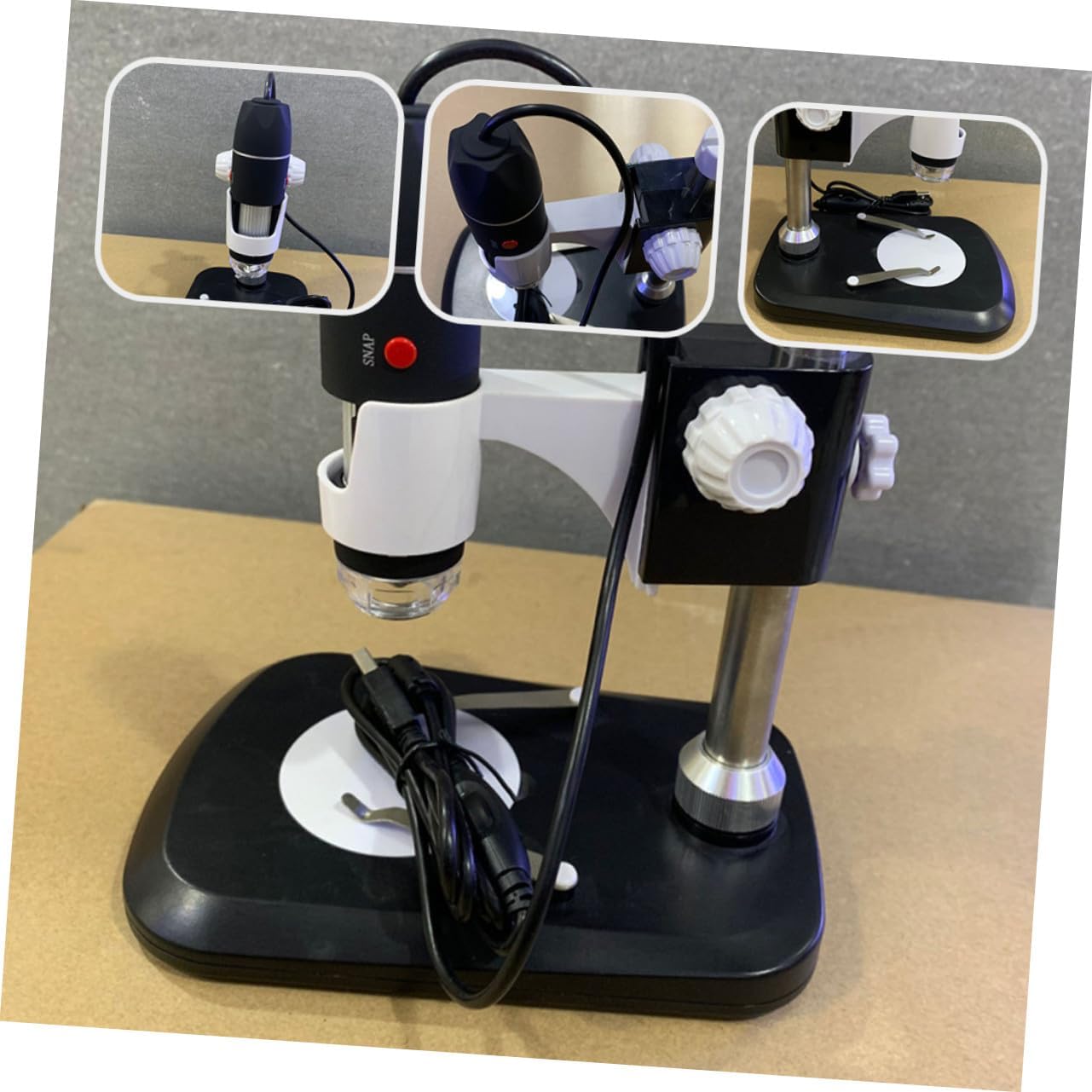 LABRIMP Portable Microscope Black Handheld Electron Loupe with LED Light for Jewelry Currency Calligraphy Inspection