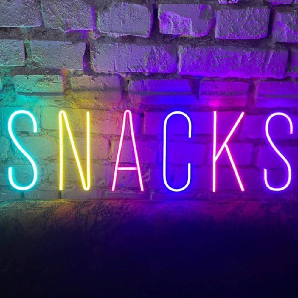 LED Sign Snack Neon Signs Food Led Lights Shop Wall Decorative Popcorn Lamps Pizza Burger Tacos Decoration Light USB Brightness Adjustable