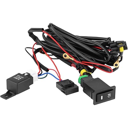 Dewin Fog Light Switch Kit Universal Led Fog Light On Off Switch Wiring Harness Fuse Relay Kit 12v Amazon De Automotive