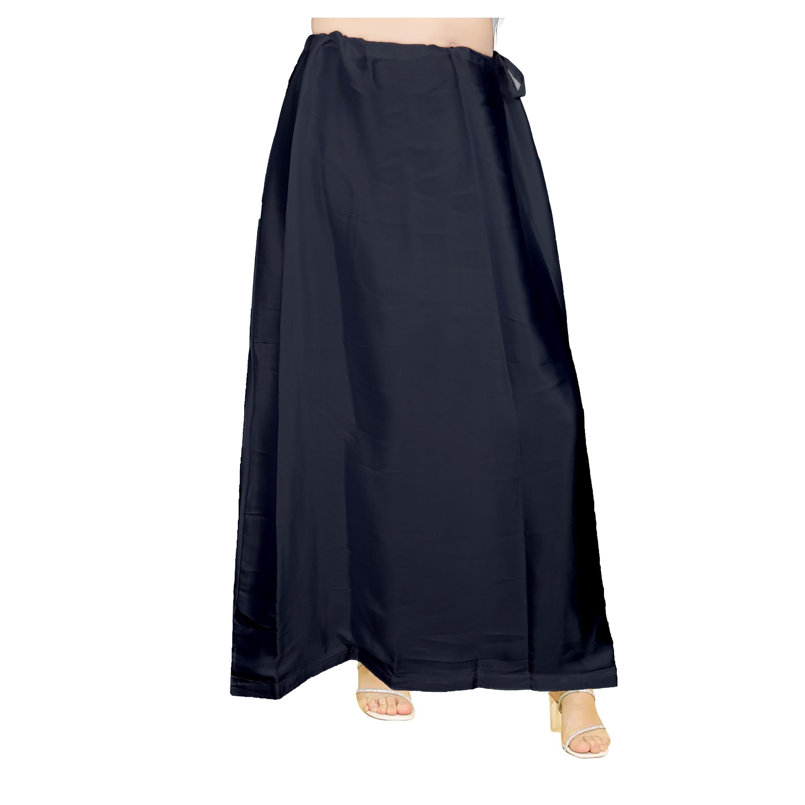 Edzzel Women's Black Satin Petticoat Saree Satin Underskirt Sari Satin Silk Petticoat Underwear For
