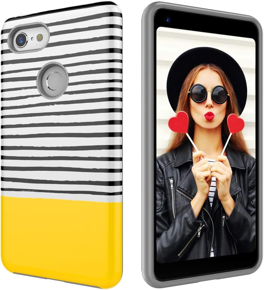 Case for Google Pixel 3,Digital Hutty Dual Layer Shockproof Heavy Duty Protective Cover for Google Pixel 3 Yellow