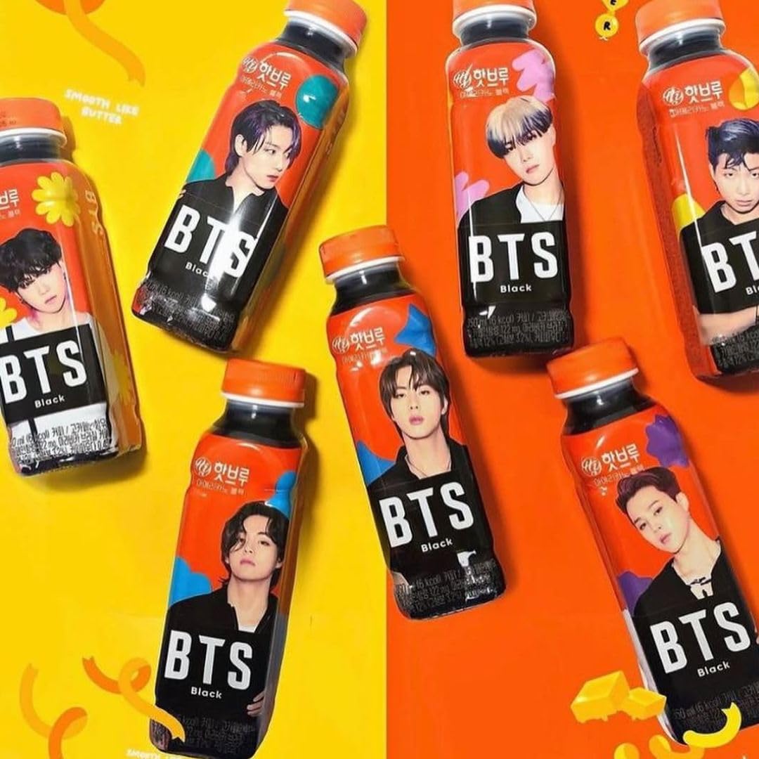 Bebida Coreana de Café | Sweet Black y Black BTS | Una Bebida Exclusiva para Fans del K-pop | 350ml | Pack de 2