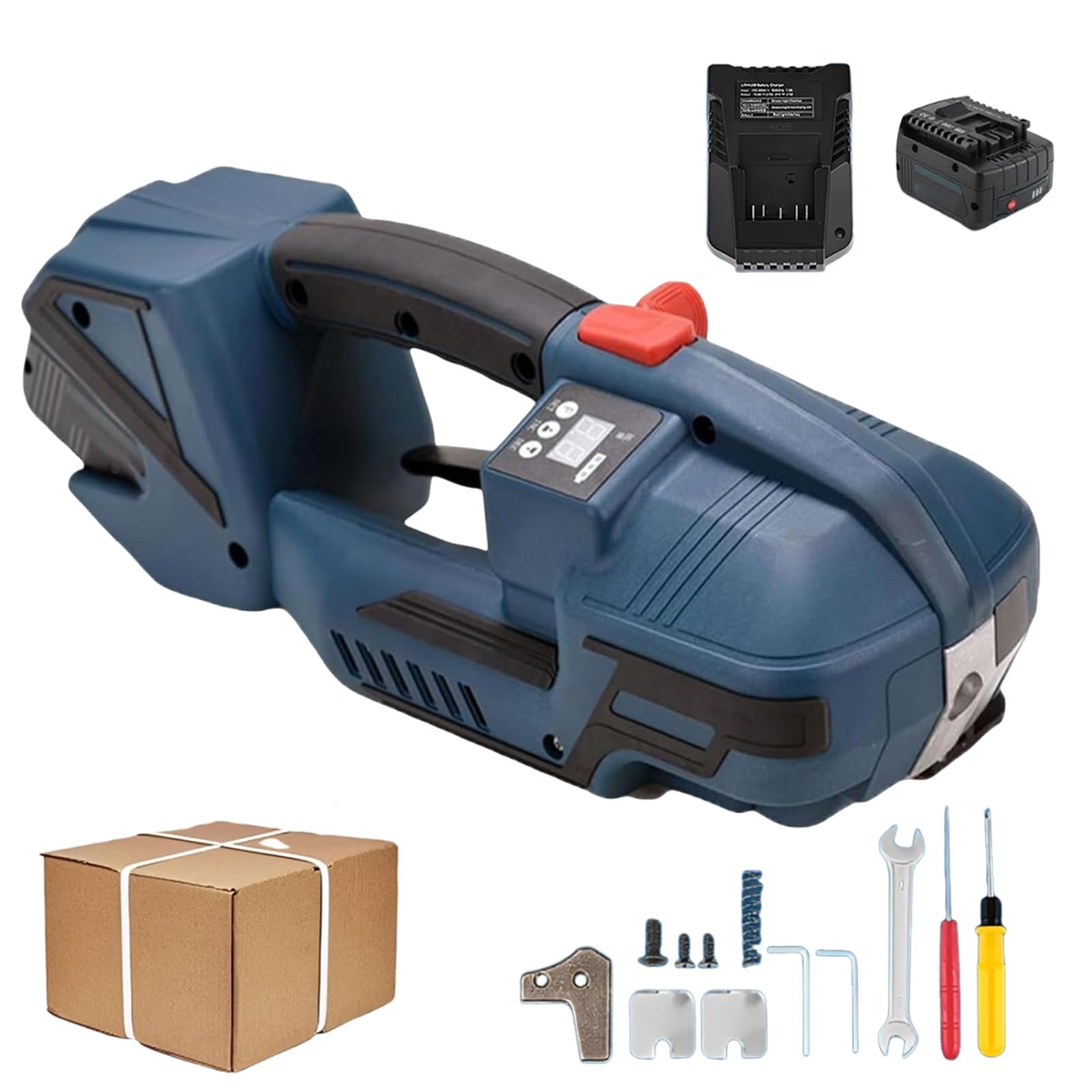 Zykuosus Electric Welding Strapping Machine, Battery Powered Automatic Hot Melt Tool for 1/2-5/8inch PP/PET Strapping, 4000mAh Packaged Banding Solution