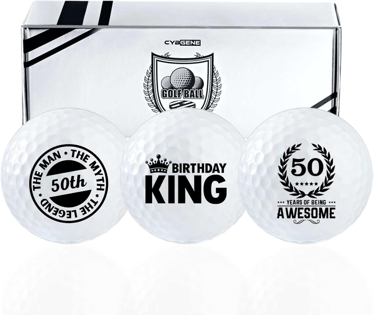CybGene 50th Birthday Gifts for Men Golfer, Balls Set for Him, Husband, Perfect for Dad, Grandpa, Golf Lovers for Father's Day Birthday Christmas
