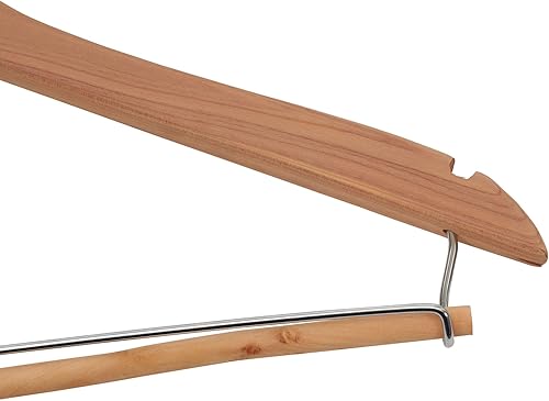 Miniatura 6 de Household Essentials CedarFresh 26340 - Perchas de madera de cedro rojo  Barra de pantalones con bloqueo y gancho giratorio  Juego de 4