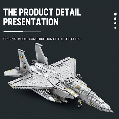 Miniatura 7 de Technic F-15E Eagle Fighter Jet Kit de construcción, serie militar de bloques de construcción (2216PCS)
