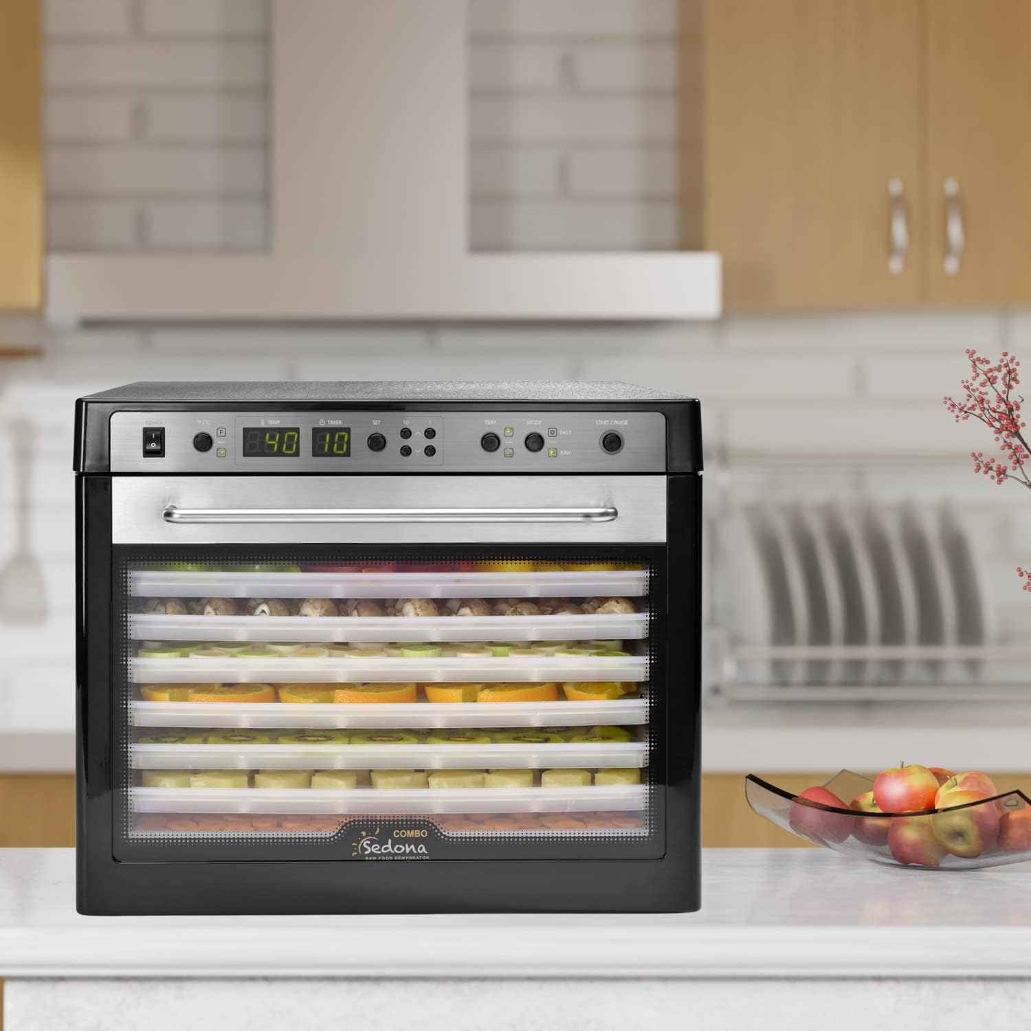 Tribest Sedona Classic SD-S9000-B Digital Food Dehydrator, Black with Stainless Steel Trays