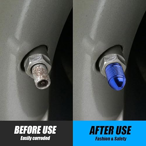 Miniatura 6 de 10 tapas de vástago de válvula de neumático de automóvil, estilo bala, tapas de vástago de válvula de neumático de aluminio pulido, universales para