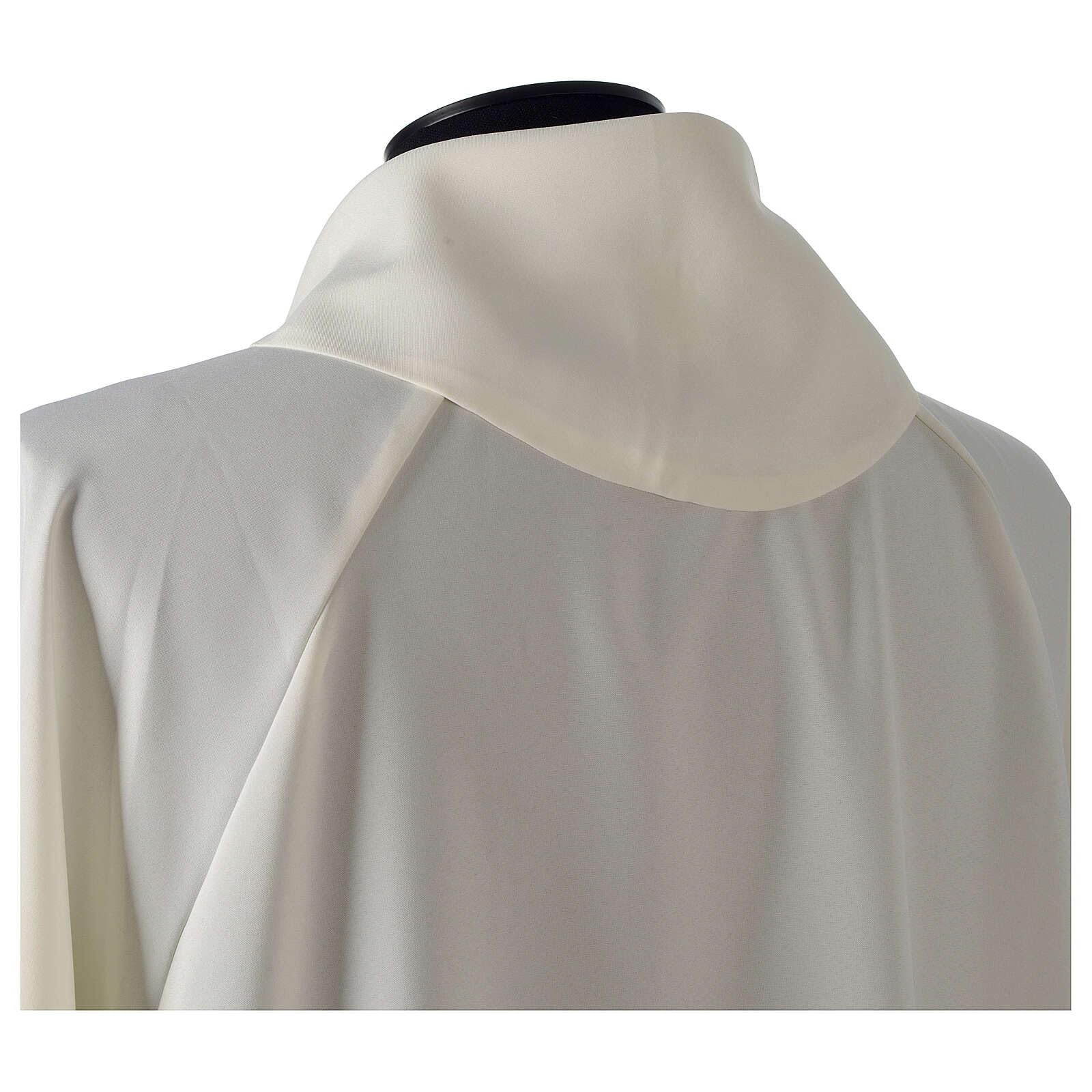 Holyart Camici: Camice avorio microfibra poliestere svasato con finto cappuccio, 155 cm (61 inc.)