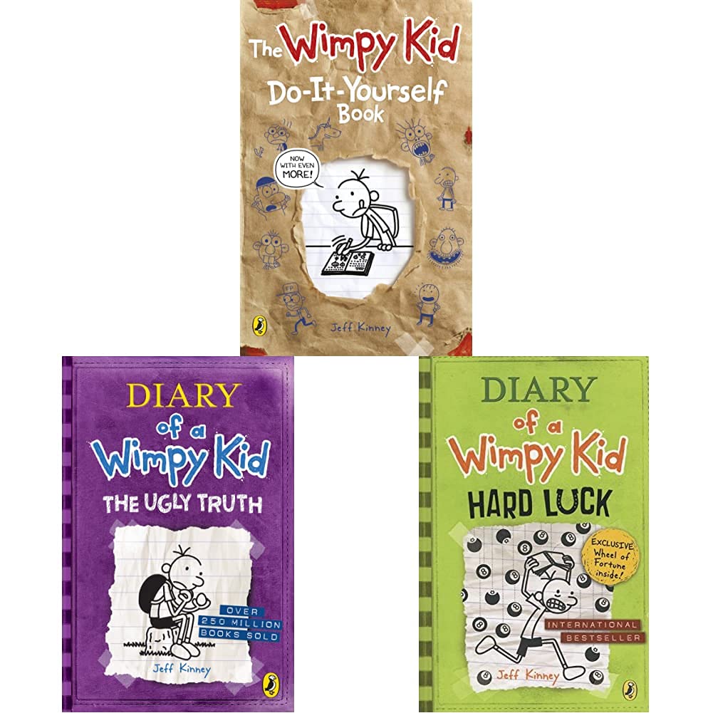 The Wimpy Kid: Do-it-Yourself Book (Diary of a Wimpy Kid)+Diary of a Wimpy Kid: The Ugly Truth+Diary of a Wimpy Kid: Hard Luck(Set of 3books)