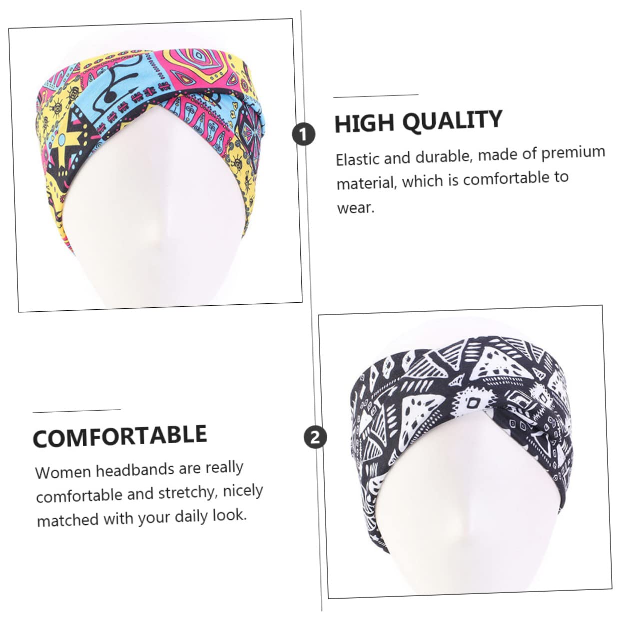 DOITOOL 18stücke Ethnische Haarbänder Für Damen Elastische Sport-stirnbänder Geometrischem Design Für Yoga Fitness Und Alltag Komfortabel Und Stylisch