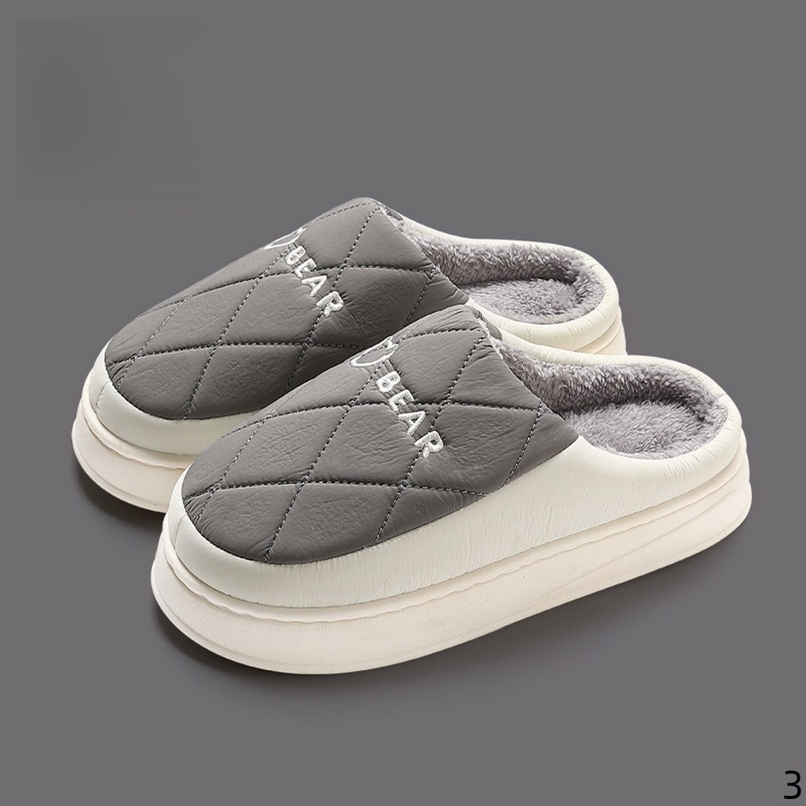 Pantofole Donna in Cotone da Esterno Antiscivolo per Interni con Suola Spessa Uomo Taglie Forti-Tacco Chiuso Grigio Scuro-40-41 Veste 39-40