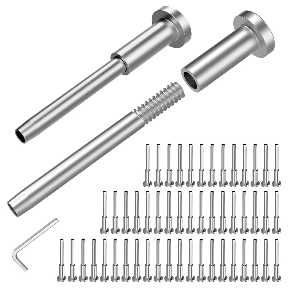 Zestaw 50 sztuk poręczy kablowych, odbiornik napinacza balustrady kablowej 1/8 , do słupków drewnianych/metalowych 2 x 5 cm