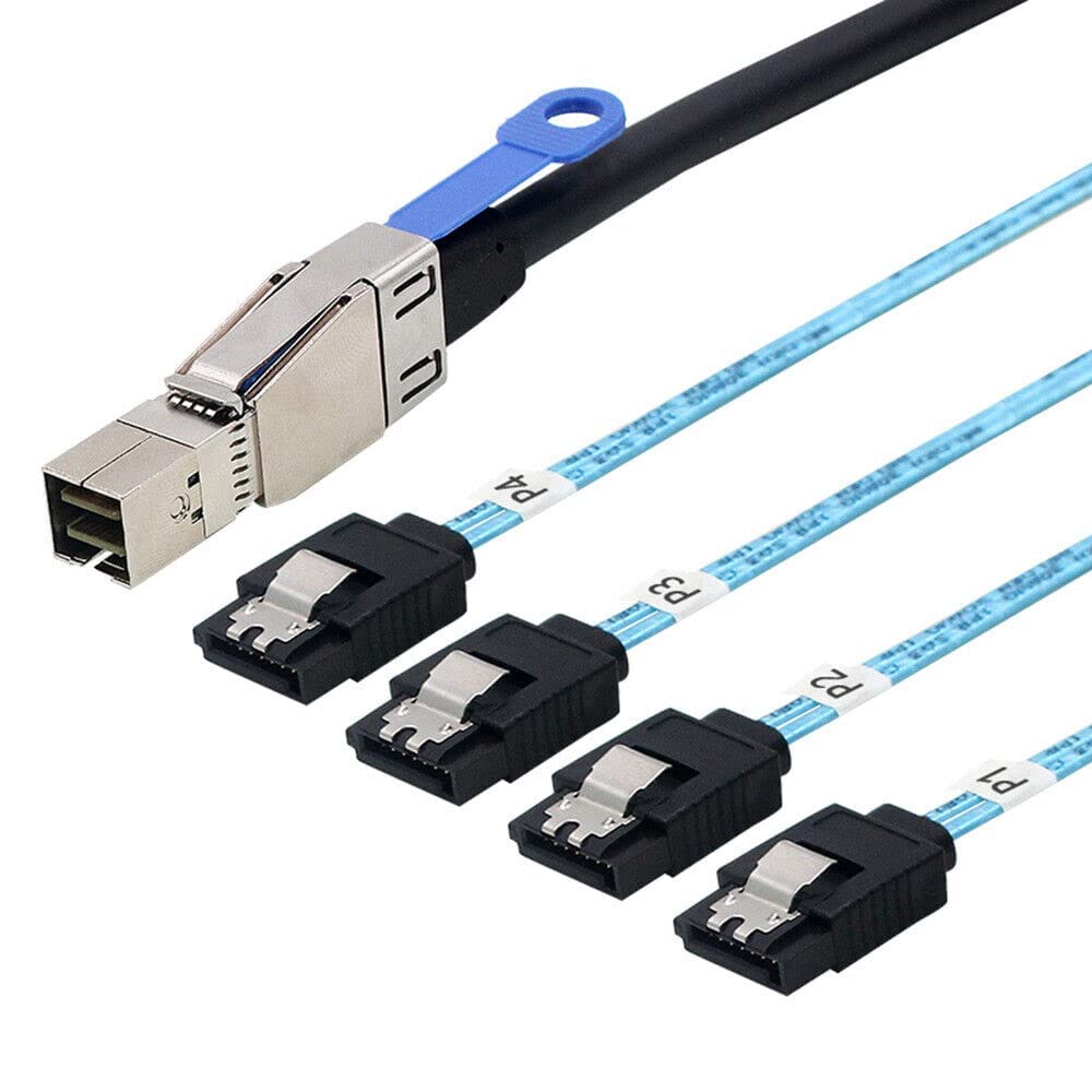 Cable Mini SAS HD SFF-8644 a 4 SATA para conectar discos duros en rack 7