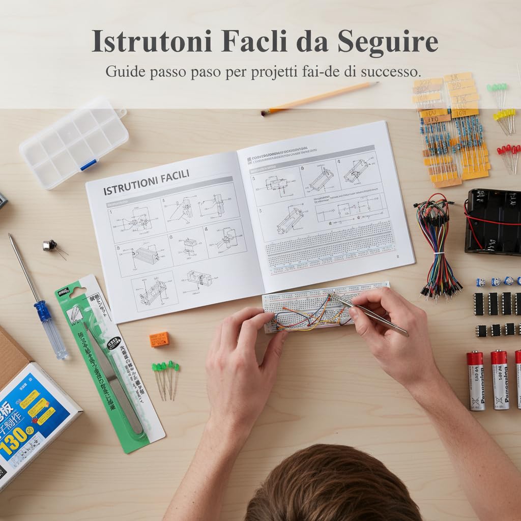 Pacchetto Addestramento Circuiti Elettronici con Circuito Integrato 555 per Costruzione Sperimentale Adatto per Principianti Appassionati E Progetti Scolastici di Tecnologia, style to 1