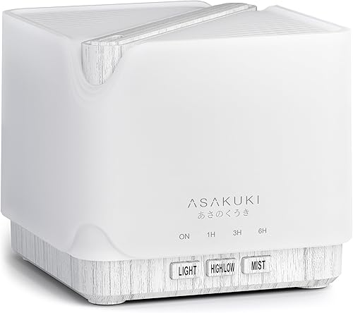 ASAKUKI 700 ml Premium Essential Oil Diffuser, 5 in 1 Ultrasonic Aromatherapy Fragrant Oil Vaporizer Humidifier, Timer and Auto-Off Safety Switch, 7