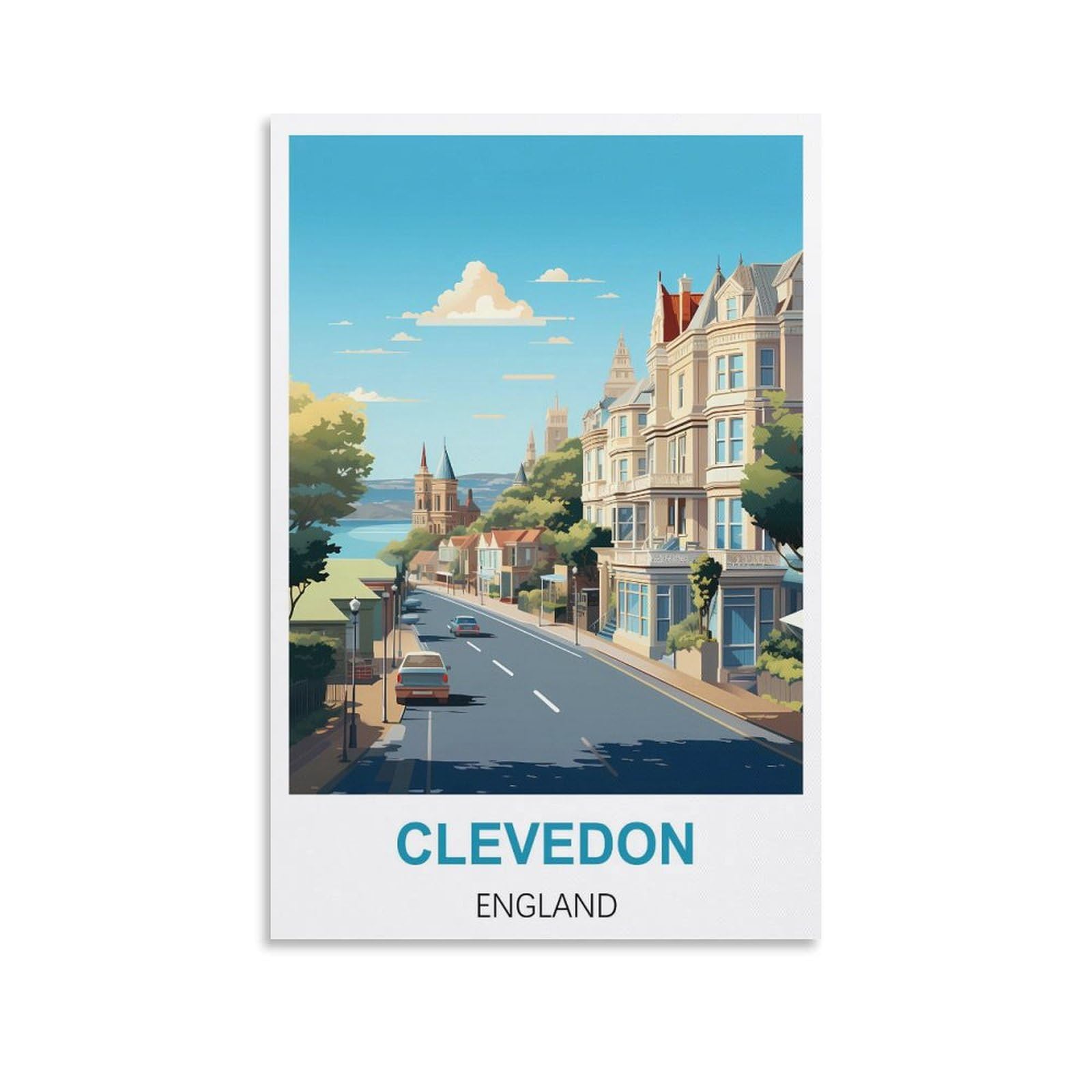 Metal Tin Sign,Clevedon England,Metal Wall Decorative Tin Signs for Home Kitchen Bar Coffee Shop Club Orchard Decoration 30x30cm