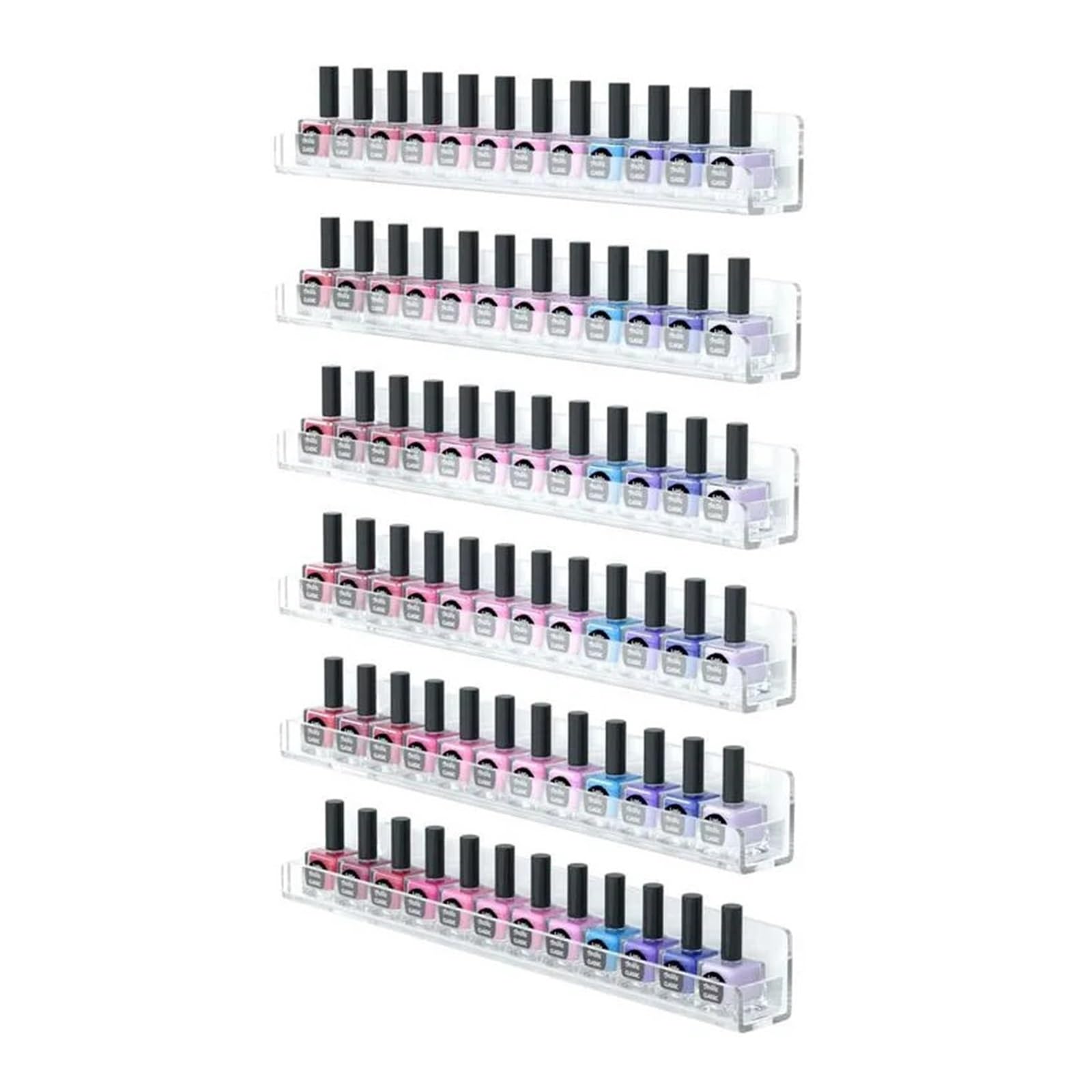 Espositore for Smalto a 6 Strati, portaoggetti Trasparente, Strumenti for Nail Art, Organizer for Rossetto, mensola a Parete per Manicure, Salone di Bellezza